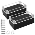 LeMotech Junction Box with Clear Cover IP65 Waterproof Project Box Dustproof ABS Plastic Electrical Project Boxes Universal Enclosure, Black 6.2"x 3.5"x 2.3"(158x90x60mm)(Pack of 2)