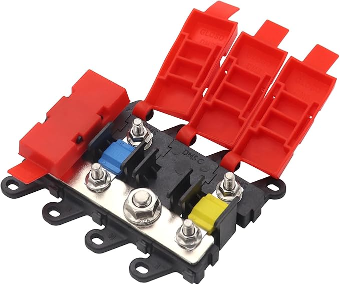 3way Midi Fuse Holder Automotive Marine Boat Car Audio Brass Fuse Blocks 30A 60A 100A Midi Fuses