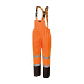 Pioneer Hi Vis Ripstop Waterproof Bib Pants/Overalls for Men - Reflective Safety Work Rain Pants - High Visibility Orange