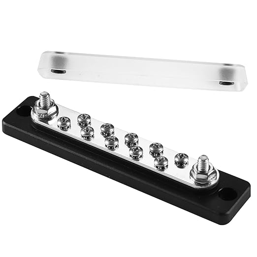 GLOSO Common Busbar M6 Studs Power Distribution Block Marine Bus bar Battery Terminal Distribution Block 10P 10X1