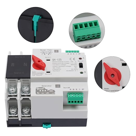 2P 100A Dual Power Automatic Transfer Switch AC 110V ATS PC Level Manual Changeover Generator Transfer Switch Tool 50HZ/60HZ