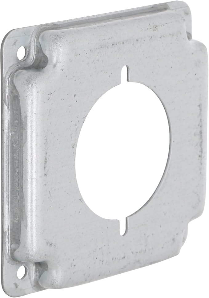 Hubbell-Raco 810C 30-50A Receptacle 2.141-Inch Diameter 4-Inch Square Exposed Work Cover , Gray