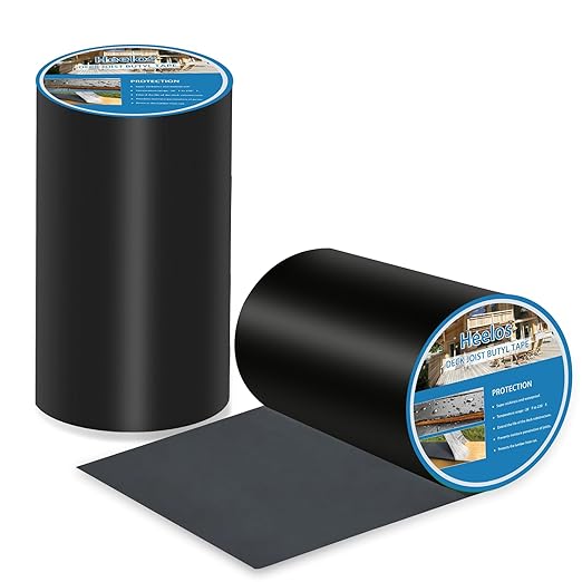 Joist Tape for Decking 6inch×50ft 2 Pack, Weather-Resistant Deck Joist Tape,Waterproof Seal Antiseptic Butyl Joists Tape Self-Adhesive for Wood Decks Beams Roof