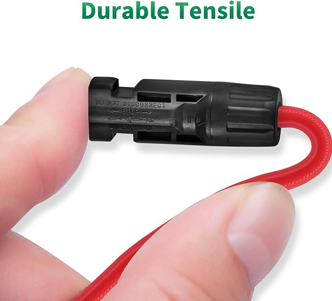 4 to 1 Solar Connectors Y Branch Parallel Adapter for Multiple Solar Panels (Red & Black)