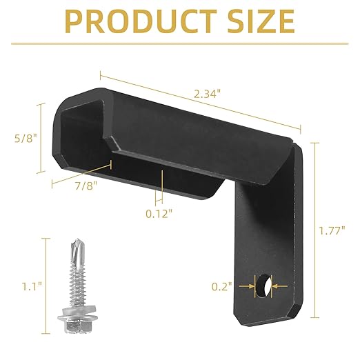 Fence Mounting Brackets for 1x1" Square Rails, Carbon Steel Fence Panel Internal Connector with Screws, Black 40 Pack