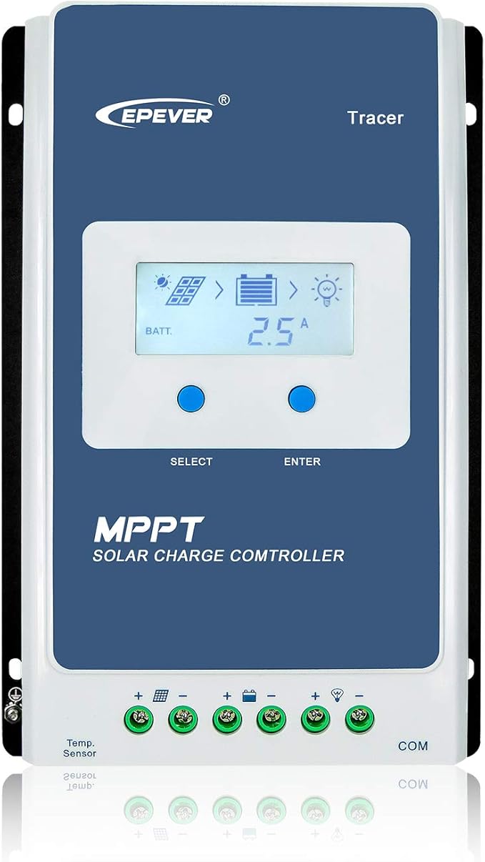 EPEVER 20A Solar Charge Controller MPPT Solar Panel Charge Controller 12V / 24V Auto Working Max PV 100V with LCD Display for Gel Flooded Sealed Lithium Batteries