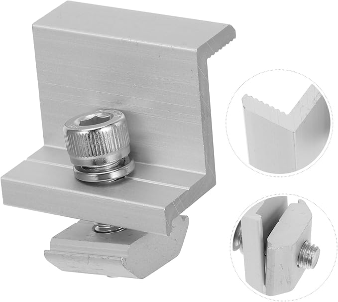 12pcs Solar Panel Rack Clips Aluminum Alloy Solar Panel Bracket Clips for Easy Installation and Reliable Support Harsh Weather Conditions