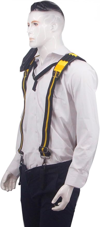 Tool Belt Suspender for Men 4 Point Padded with Attachment Loops, WristBand Pouch Pocket for Construction Worker