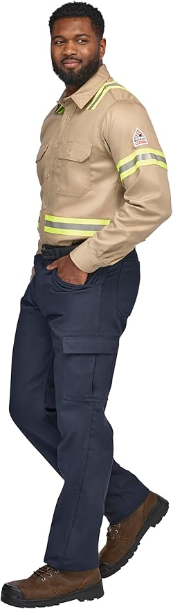 Bulwark FR Men's Midweight Fr Enhanced Visibility Uniform Shirt