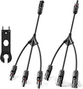 OYMSAE Solar Y Branch Adapter 1 to 3 - UL Certified Parallel Connectors Kit with M/FFF & F/MMM Plugs (Weatherproof)