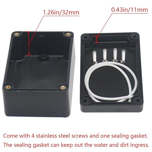 2 Packs Junction Box IP65 Waterproof ABS Plastic Electrical Project Case Power Junction Boxes, Project Box with 8 PCS M16 Cable Glands 3.94x2.68x1.97 inch(100x 68 x50 mm)