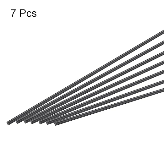 MECCANIXITY Carbon Fiber Rod Pole, 4mm x 300mm for RC Car Plane DIY Tool Wing Tube Quadcopter Arm, Pack of 7