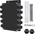 Project BoxI P67 Outdoor Waterproof box Electronic Junction Box with 15A 600V Barrier Terminal 5IN/5Out Electrical Boxes 7.9x4.7x3 inch
