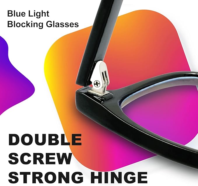 VISOONE Blue Light Blocking Glasses Square with Anti Computer Glare for Gaming Women and Men MONTANA