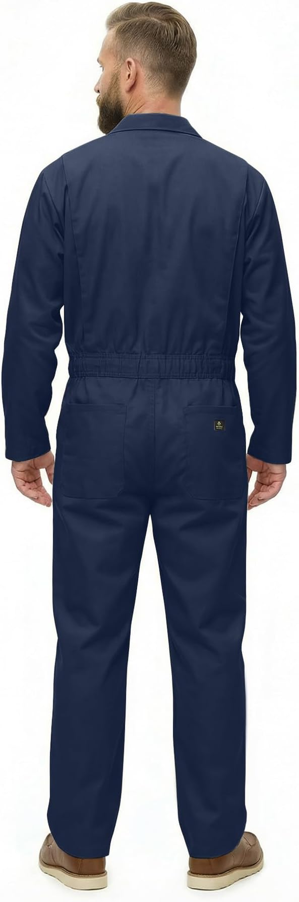 Natural Uniforms Mens Long Sleeve Zip Up Twill Coverall, Stain and Wrinkle Resistant