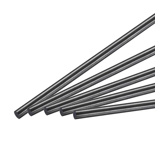 MECCANIXITY Carbon Fiber Rod, 6mm x 150mm Carbon Rod Bar for RC Airplane DIY Craft Kite Wing Tube Quadcopter Arm Repair Pack of 6