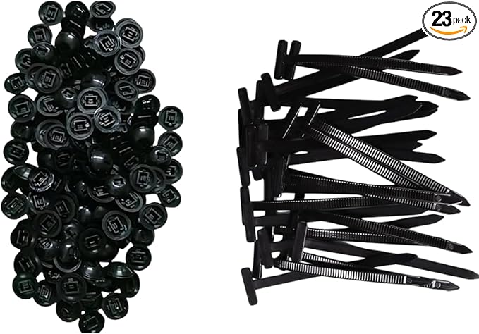 Heavy Duty UV-resistant Nylon Universal Cable Tie Buckle, Self-Locking Automotive Snap T Zip Ties for Auto Car Fenders & Repairs, Multi-Purpose Quick-Fix Fasteners (240 Pcs Bulk (Buckles Only))
