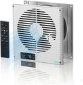 8" Room to Room Fan with Remote, 320 CFM Room to Room Air Transfer Fan, 10 Speeds Quiet DC Motor Through Wall Fan & Exhaust Fan for Bedroom, Laundry, Kitchen, Garage, ETL Certified