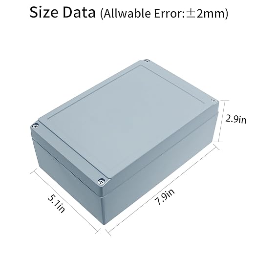 Waterproof IP66 Aluminum Alloy Metal Junction Box Outdoor Waterproof Electrical Enclosure Gray 7.9"x5.1"x2.9"