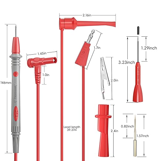Goupchn Multimeter Test Leads Kit 13PCS Digital Electrical Testing Probes Set with Alligator Clips, Stackable Banana Plug to Hook Wires, Test Tweezers for Digital Electrical Testing