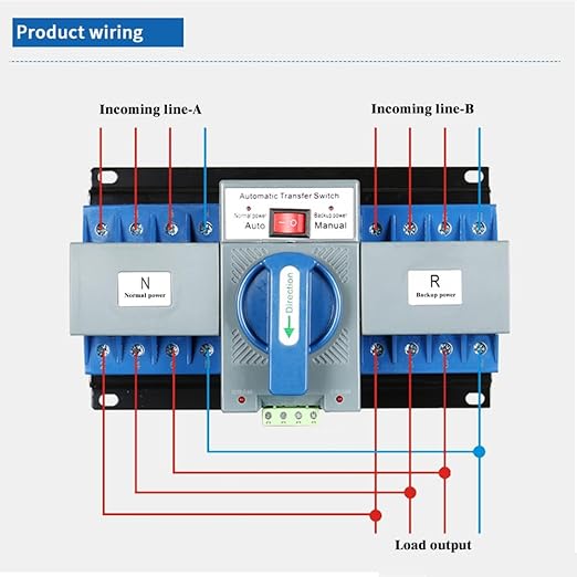 JONASC AC220V 63A 4P Dual Power Automatic Transfer Switch Generator Changeover Switch 50Hz/60Hz