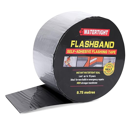 Flashing Roll Tape Asphalt Membrane, 4 Inches X 32 Feet 60Mil Thick Waterproof Asphalt Patch Seal Tape Roll, Self-Adhesive Roof Sealant, Asphalt Repair for Door Roof Window Gutter Outdoor （1 Roll)