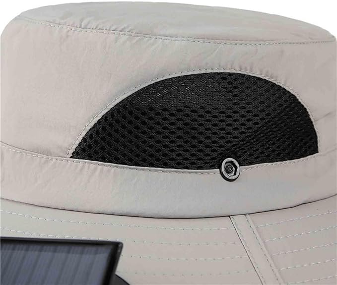 Solar Fan Hats for Men Women Wide Brim Sun Hat with 2 Fan Outdoor Solar Power Fishing Hat Sun Protection Summer Hats