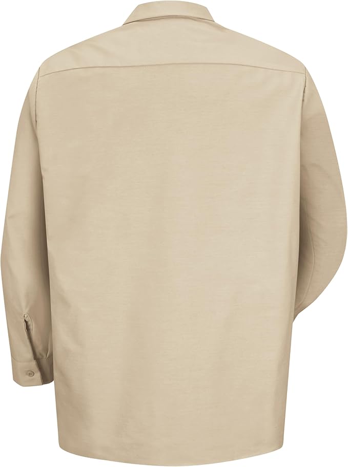 Red Kap Men's Long Sleeve Industrial Work Shirt | Moisture Wicking Button Up, Wrinkle Resistance Fights Fading & Stains