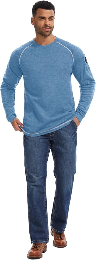 WORKWEYA FR Shirts for Men 5.5OZ Light Weight Welding Flame Resistant Shirts NFPA2112 CAT2