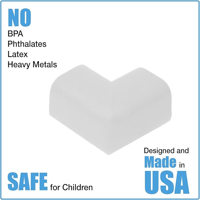 Kidkusion Corner Cushions, Off White - 8 Pack | Foam Safety; Table Protector; Furniture Safety; Edge Guard