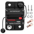 Nilight 150A Circuit Breaker Resettable 12-48V DC Manual Reset w/Copper Wire Lugs Surface Mount Overload Protection for Car Audio Sound Amplifier System RV Marine Boat Truck, 2 Years Warranty