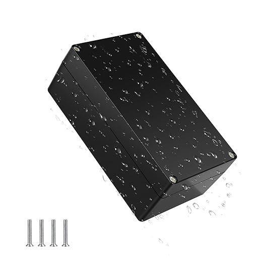 Project Box Junction Box IP67 Waterproof, Nineleaf ABS Plastic Junction Box, DIY Electrical Project Universal Power Enclosure, 6.1x3.5x2.3Inch(157X88.5X60mm) for Exterior, Black 1 Pack