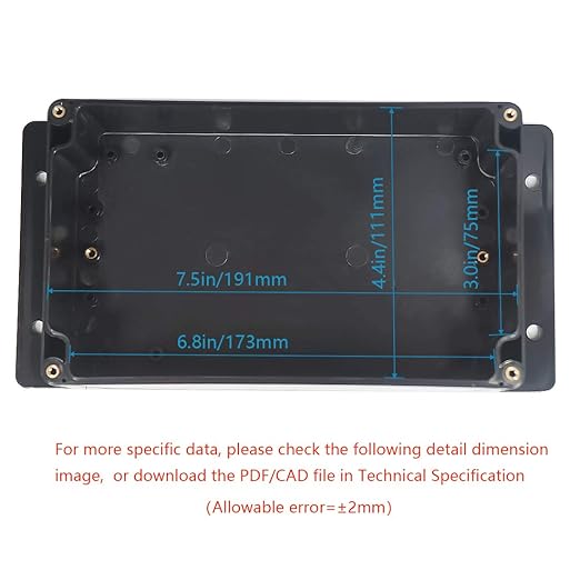 Zulkit Junction Box ABS Plastic Dustproof Waterproof IP65 Universal Electrical Boxes Project Enclosure with Fixed Ear Black 7.87 x 4.72 x 4.45 Inch (200 x 120 x 113 mm)(Pack of 1)
