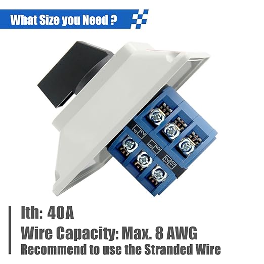 40A Changeover Switch with Exterior Box, 4 Positions 3 Poles, Universal Selector Switch, Cam Switch Box IP65