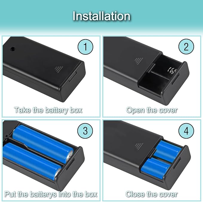 5 PCS 2 AA Battery Box Holder with USB Female Cable Socket 2 AA Power Supply Battery Case Box with ON-Off Switch, for Mini Fan Light, Toy RC Car, LED Strip