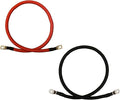 8 AWG Gauge Red + Black Pure Copper Battery Inverter Cables Solar, RV, Car, Boat (1 ft., 3/8 in. Lugs Both Ends)