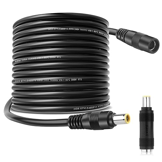 DC 8mm Extension Cable, 30Ft 14AWG 8mm Male and Female Plug Extension Cable Perfectly Compatible with GZ Yeti Jackery Solar Generator Portable Power Station and Solar Panel