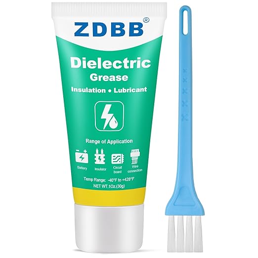 Dielectric Grease for Electrical Connectors Automotive, Tune Up Dialectric Grease with a Brush, Electric Grasa Spark Plug, Battery Terminal, Marine Waterproof Heat-Resistant 1oz (1pcs)