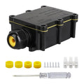 Helunsi Waterproof IP68 External Junction Box, 2 Way Outdoor Junction Box, Underground Plug Line Coaxial Cable Connector Wire Range 5 to 15mm Electrical Power Cord Weatherproof Junction Boxes - Black