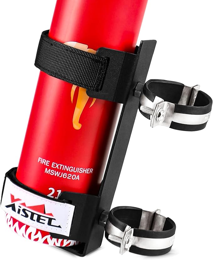 Quick Release UTV Fire Extinguisher Mount Kit Fire Extinguisher Holder Adjustable Roll Bar Fire Extinguishers Mount Bracket for Vehicle Easy Install on 1.75"-2" Roll Cage SXS Polaris RZR Can Am X3