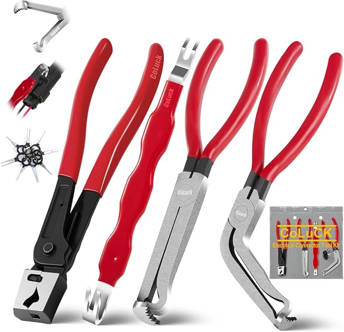 5Pcs Electrical Disconnect Pliers for Cars, Hose Clamp Pliers Connector Removal Tool Disconnect Tool and Connector Separator with terminal removal tool kit Automotive Electrical Tools Automotive Tools