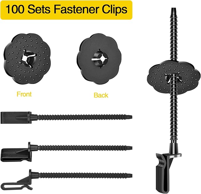 100 Sets Nylon Fasteners Clips for Solar Panel Bird Guard,Critter Guard Clips for Attaching Wire Mesh to Solar Panels,Solar Guard Clips, Solar Panel Clips for Squirrel Proof Bird Fence