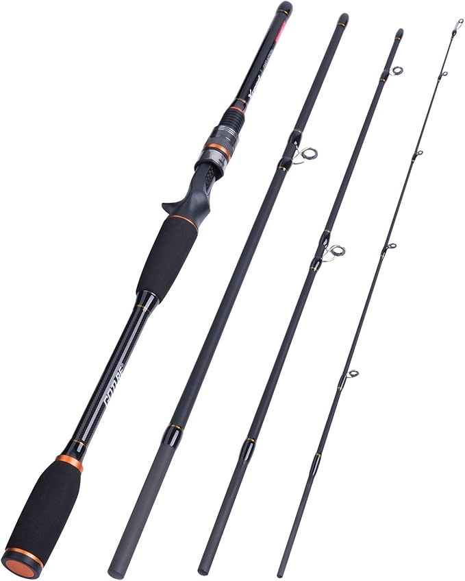 Goture Travel Fishing Rods, 4 Piece Fishing Pole with Case/Bag, Casting/Spinning Rod,Ultralight Fishing Baitcasting Rod 7ft for Saltwater Trout, Bass, Walleye, Pike