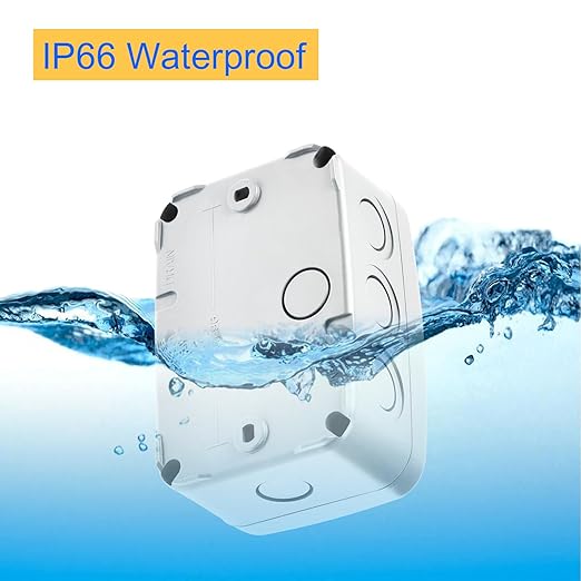 Outdoor White Junction Box,Nineleaf IP66 Waterproof Electrical Project Boxes PVC/ABS Weatherproof Plastic Enclosure Box Universal Watertight 4.9 x 3.3 x 2.3 inch (125x86x62mm), 1PCS
