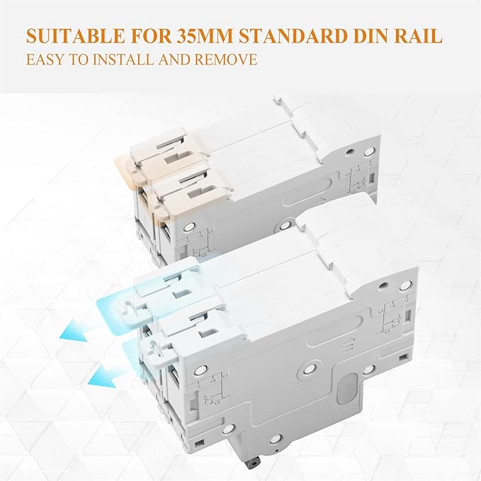 2P DC Circuit Breaker 15A (16A) 500V, DIN Rail Mount Solar Disconnect Switch for PV System, Battery, Inverter, RV & Home Electrical Panel