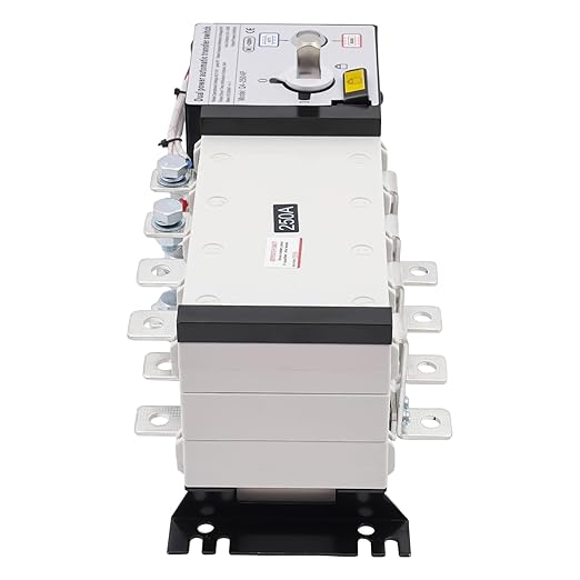 Dual Power Automatic Transfer Switch 63A 2P/4P 110V Generator Changeover Switch Tool Electronic Power Circuit Breaker Controller 50HZ/60HZ (4P/250A Black)