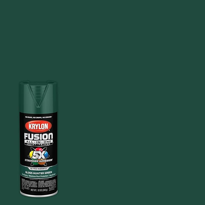 Krylon Fusion All-In-One Adhesive Spray Paint for Indoor/Outdoor Use, 12 oz, Hunter Green