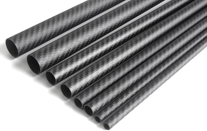2pcs Carbon Fiber Tubes 16mmx14mmx420mm,3K Roll Wrapped Twill Matte Surafce