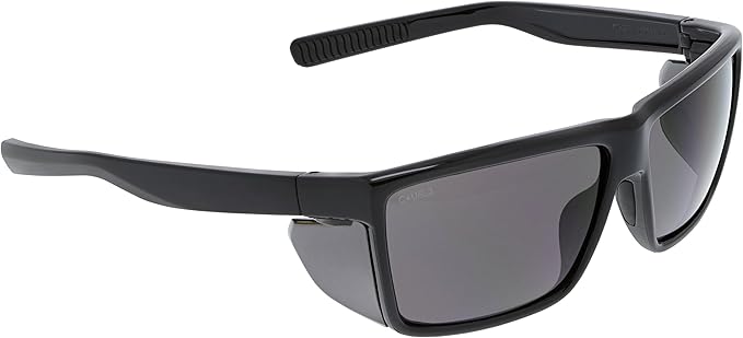 MCR Safety SR212 Swagger SR2 Safety Glasses with Thermo Plastic Rubber Nose Pads and Detachable Side Shields, Black Frame, Gray Lens