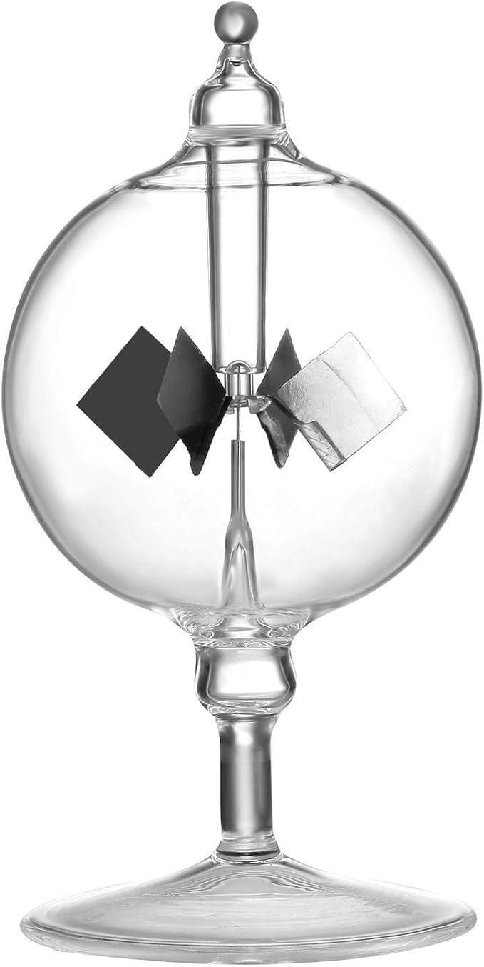 Solar Crookes Radiometer Glass Windmill Handmade for Party Home Decoration Gift Transparent S